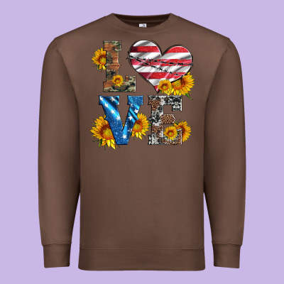Love With Sunflowers And Usa Flag Premium Sweatshirt Designed By Artiststas