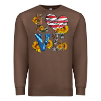 Chestnut love with sunflowers and usa flag Premium Sweatshirt - Artiststas