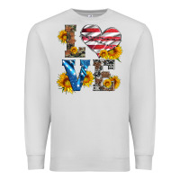 Dove Grey love with sunflowers and usa flag Premium Sweatshirt - Artiststas
