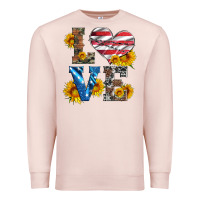 Pale Pink love with sunflowers and usa flag Premium Sweatshirt - Artiststas
