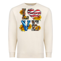 Sandshell love with sunflowers and usa flag Premium Sweatshirt - Artiststas