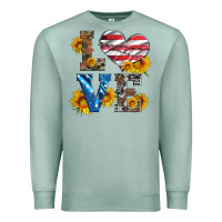 Seafoam love with sunflowers and usa flag Premium Sweatshirt - Artiststas