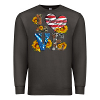 Smoke love with sunflowers and usa flag Premium Sweatshirt - Artiststas