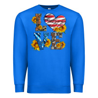 True Royal love with sunflowers and usa flag Premium Sweatshirt - Artiststas