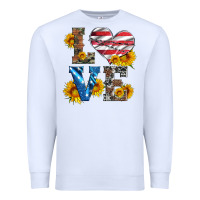 White love with sunflowers and usa flag Premium Sweatshirt - Artiststas