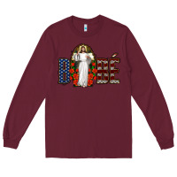 Burgundy bebe jesus christ Long Sleeve Tee - Jasminsmagicworld