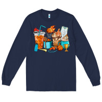 Navy Basketball coffee cups Long Sleeve Tee - HowdyJamesFarm