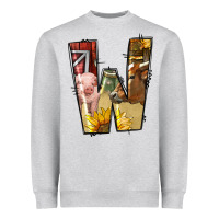 Heather Grey farm life alphabet lowercase letters w Heavyweight Sweatshirt - BundleAndBundleShop