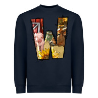 Navy farm life alphabet lowercase letters w Heavyweight Sweatshirt - BundleAndBundleShop