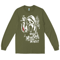 Army Green Scream Favorite Scary Movie Long Sleeve Tee - minhPixels