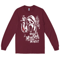 Burgundy Scream Favorite Scary Movie Long Sleeve Tee - minhPixels