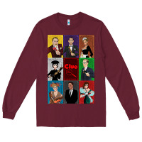 Burgundy Clue Movie Long Sleeve Tee - minhPixels