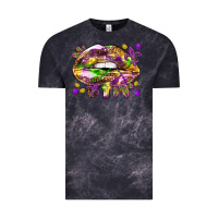 Cloud Black Mardi Gras lips Vintage Tee - HowdyJamesFarm