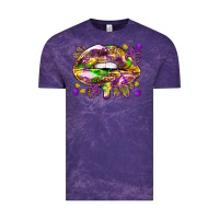 Cloud Purple Mardi Gras lips Vintage Tee - HowdyJamesFarm