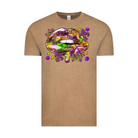 Vintage Coffee Mardi Gras lips Vintage Tee - HowdyJamesFarm