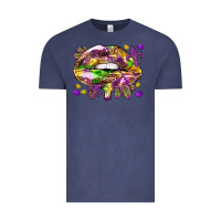 Vintage Denim Mardi Gras lips Vintage Tee - HowdyJamesFarm