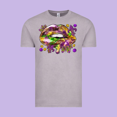 Mardi Gras Lips Vintage Tee Designed By Howdyjamesfarm