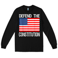 Black Defend the Constitution US Political Protest Tee Long Sleeve Tee - minhPixels
