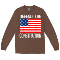 Chestnut Defend the Constitution US Political Protest Tee Long Sleeve Tee - minhPixels