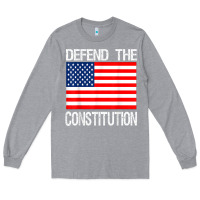 Heather Grey Defend the Constitution US Political Protest Tee Long Sleeve Tee - minhPixels