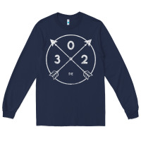 Navy Delaware Area Code 302 State Pride Souvenir Gift Arrow Long Sleeve Tee - minhPixels