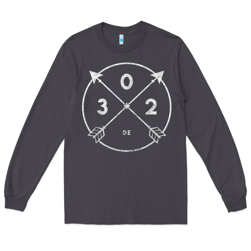 Delaware Area Code 302 State Pride Souvenir Gift Arrow Long Sleeve Tee by minhPixels | Teevron