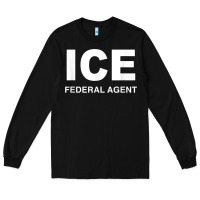 Black ICE Federal Agent Halloween Costume Police Immigration Shirt Long Sleeve Tee - minhPixels