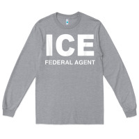 Heather Grey ICE Federal Agent Halloween Costume Police Immigration Shirt Long Sleeve Tee - minhPixels