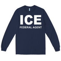 Navy ICE Federal Agent Halloween Costume Police Immigration Shirt Long Sleeve Tee - minhPixels
