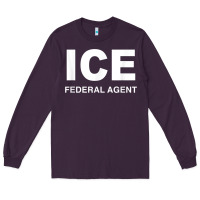 Plum ICE Federal Agent Halloween Costume Police Immigration Shirt Long Sleeve Tee - minhPixels