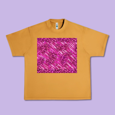 Pink Glitter With Leopard Pattern Urban Heavy Tee Designed By Tumblerdesignbyshophia