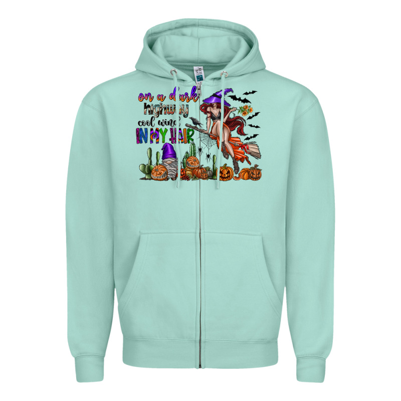 On A Dark Highway Cool Wind In My Hair Zipper Hoodie by SublimationCraftShop | Teevron