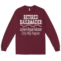 Burgundy Mens Railroad Retirement Gifts For Men Long Sleeve Tee - minhPixels