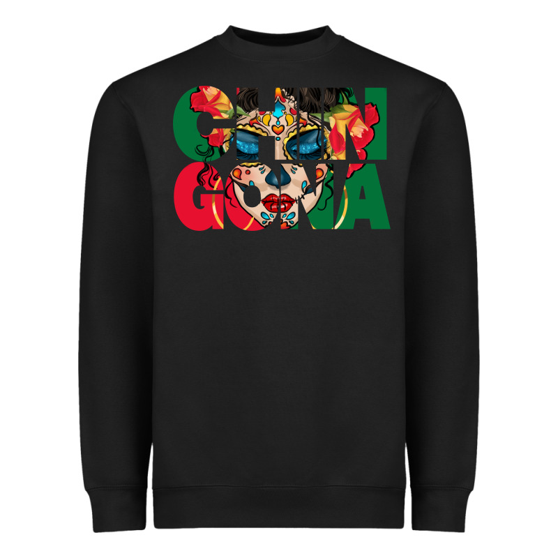 Chingona Sugar Skull Heavyweight Sweatshirt by BundleAndBundleShop | Teevron