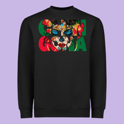 Chingona Sugar Skull Heavyweight Sweatshirt Designed By Bundleandbundleshop