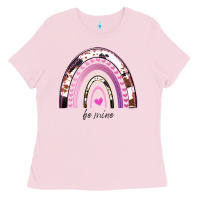 Bubblegum Pink Valentines Day Rainbow, Valentines Day Rainbow Cowhide, Ladies Tee - Bettercallsaul