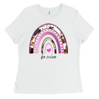 White Valentines Day Rainbow, Valentines Day Rainbow Cowhide, Ladies Tee - Bettercallsaul