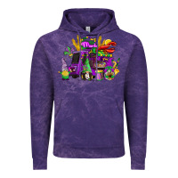 Cloud Purple mardi gras gnome truck Vintage Hoodie - CowGirlArtShop