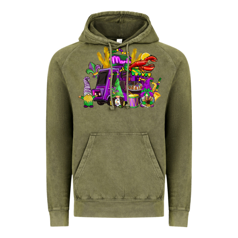 Mardi Gras Gnome Truck Vintage Hoodie by CowGirlArtShop | Teevron