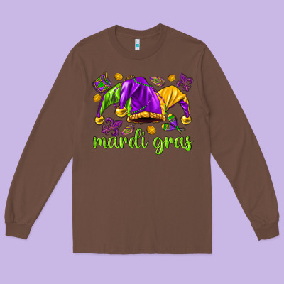 Mardi Gras With Jester Hat Long Sleeve Tee Designed By Howdyjamesfarm