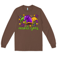 Chestnut Mardi Gras with jester hat Long Sleeve Tee - HowdyJamesFarm