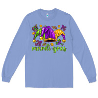 Colony Blue Mardi Gras with jester hat Long Sleeve Tee - HowdyJamesFarm
