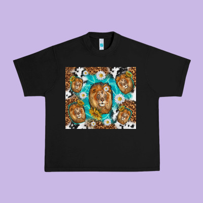 Lion With Leopard And Cowhide Pattern Urban Heavy Tee Designed By Tumblerdesignbyshophia