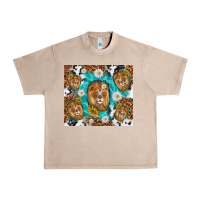 French Oak lion with leopard and cowhide pattern Urban Heavy Tee - TumblerDesignByShophia