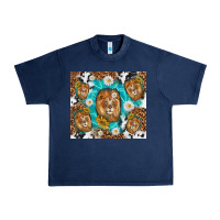 Navy lion with leopard and cowhide pattern Urban Heavy Tee - TumblerDesignByShophia
