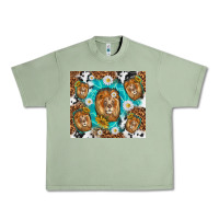 Oil Green lion with leopard and cowhide pattern Urban Heavy Tee - TumblerDesignByShophia