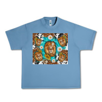 Pebble Blue lion with leopard and cowhide pattern Urban Heavy Tee - TumblerDesignByShophia