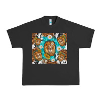 Pigment Black lion with leopard and cowhide pattern Urban Heavy Tee - TumblerDesignByShophia