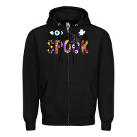 Black too cute to spook Zipper Hoodie - CowhideDigitalArt
