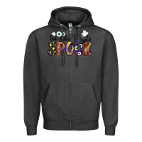 Charcoal Heather too cute to spook Zipper Hoodie - CowhideDigitalArt